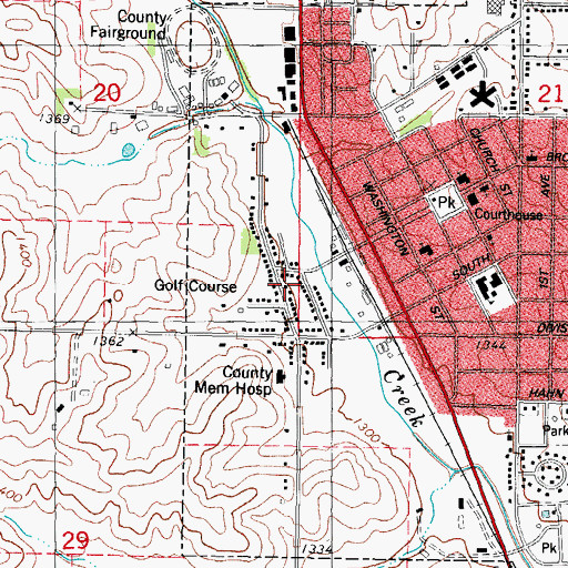 Topographic Map of Bluegrass Park, IA