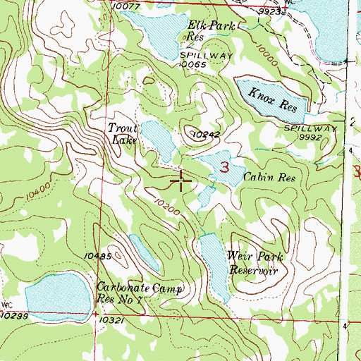 Topographic Map of Hamilton Dam, CO