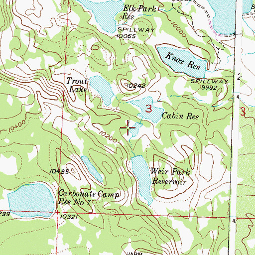 Topographic Map of Hamilton Reservoir, CO