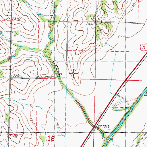 Topographic Map of Plow-in-Oak Park, IA