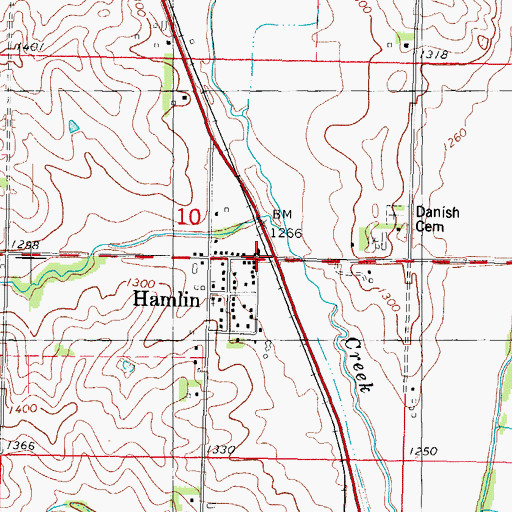 Topographic Map of Hamlin Lutheran Church, IA