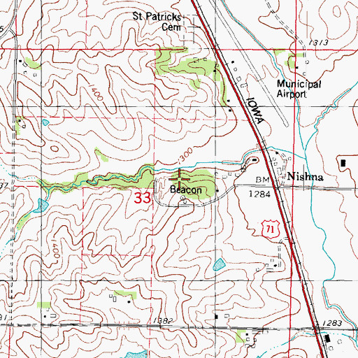 Topographic Map of Little Red Schoolhouse Museum, IA