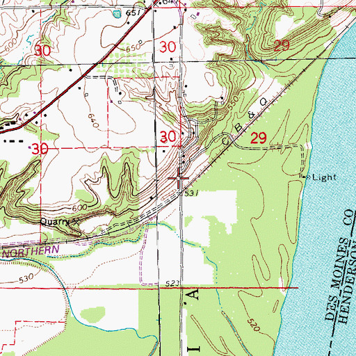Topographic Map of Kemper (historical), IA
