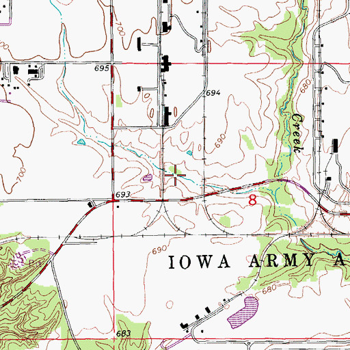 Topographic Map of Van Dyke Post Office (historical), IA