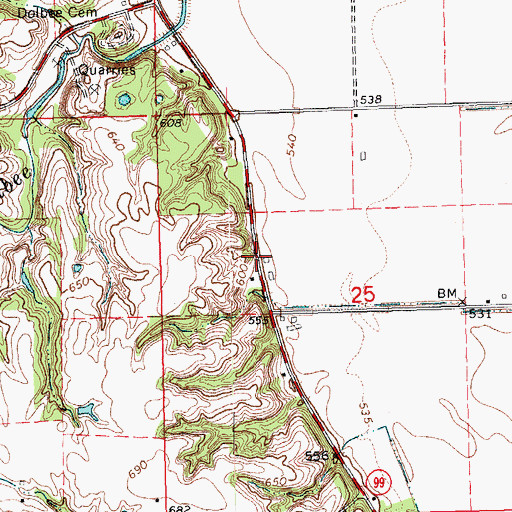 Topographic Map of Limestone Post Office (historical), IA