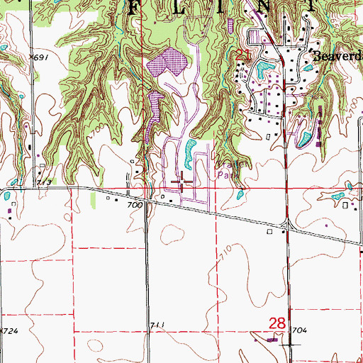 Topographic Map of Echo Valley Mobile Home Park, IA