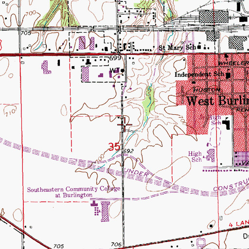 Topographic Map of Westland Mall, IA