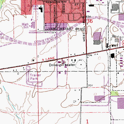 Topographic Map of Heartland Foot Care Center, IA