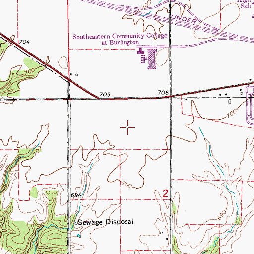 Topographic Map of Great River Medical Center, IA