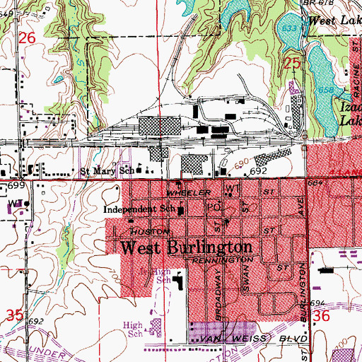 Topographic Map of Saint Paul United Church of Christ, IA