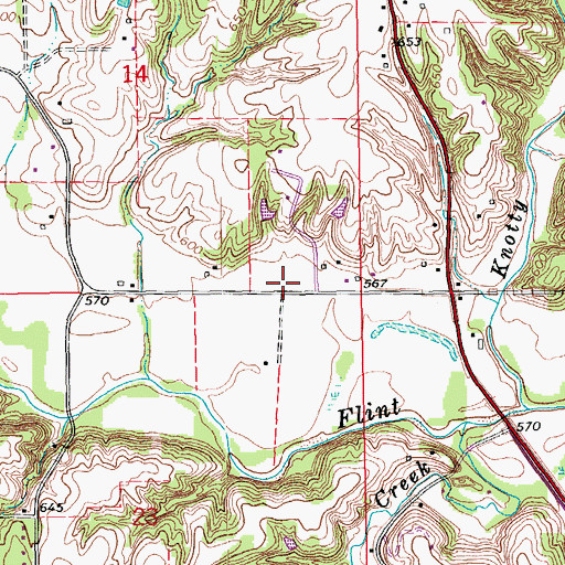 Topographic Map of Flint Bottom Raceway, IA