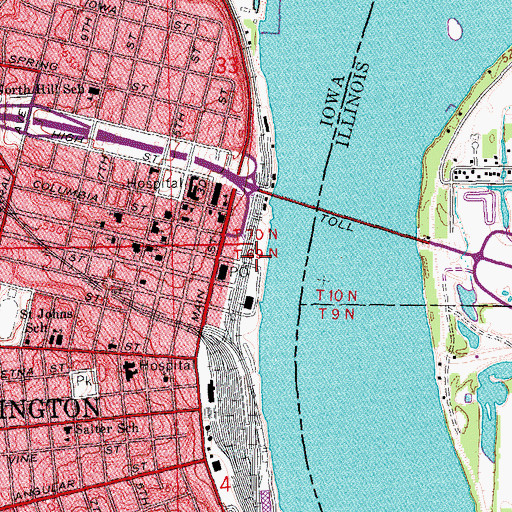 Topographic Map of Fort of Burlington Welcome Center, IA