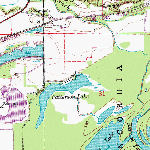 Topographic Map of Blackhawk Bottoms, IA