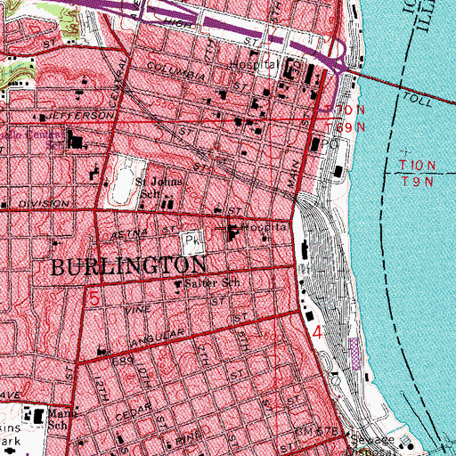 Topographic Map of Saint Francis Nursing Home, IA