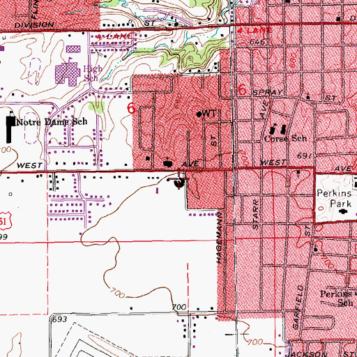 Topographic Map of Messiah Lutheran Church, IA