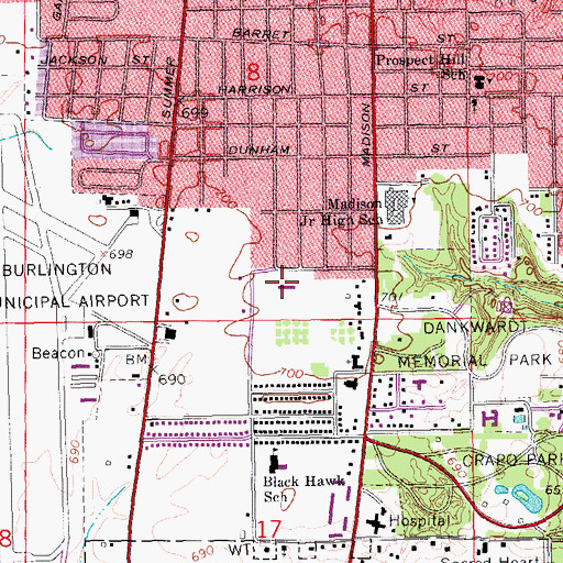 Topographic Map of First Christian Church, IA