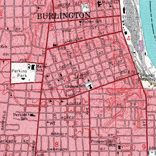 Topographic Map of Free Methodist Church, IA