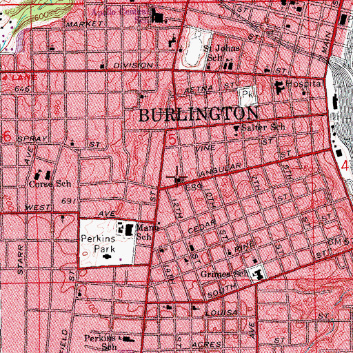 Topographic Map of Grace United Methodist Church, IA