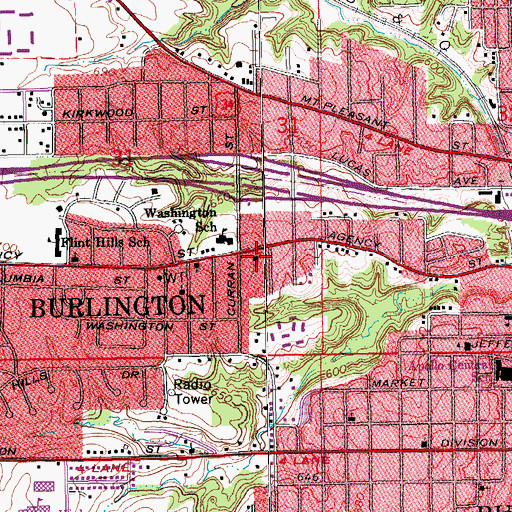 Topographic Map of First Assembly of God Church, IA