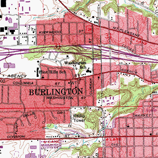 Topographic Map of Flint Hills Church of the Nazarene, IA