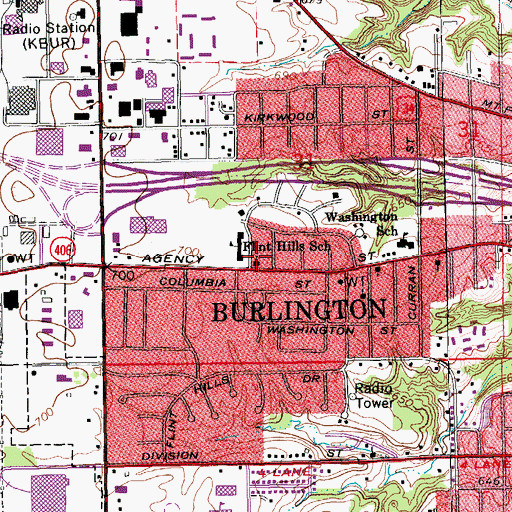 Topographic Map of Our Savior Lutheran Church, IA