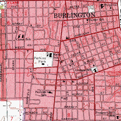 Topographic Map of Seventh Day Adventist Church, IA