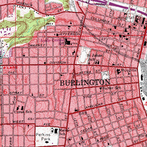 Topographic Map of Trinity Evangelical Lutheran Church, IA