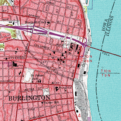 Topographic Map of First United Methodist Church, IA
