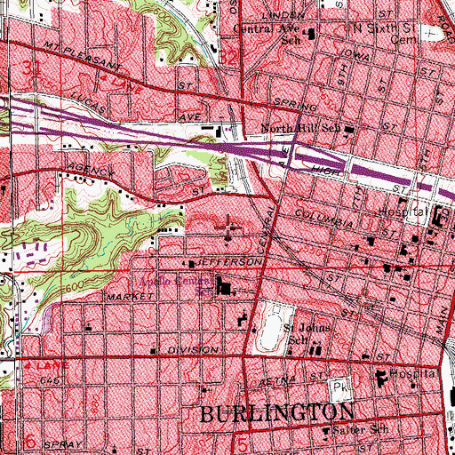 Topographic Map of Saint Patrick's Church, IA
