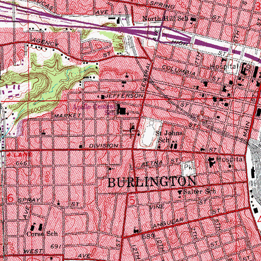 Topographic Map of Saint John African Methodist Episcopal Church, IA