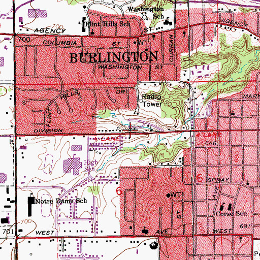 Topographic Map of Peace Mennonite Church, IA