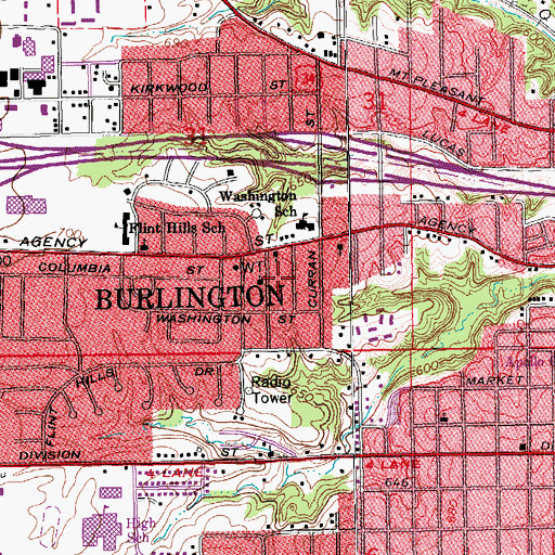 Topographic Map of Riverside Baptist Church, IA