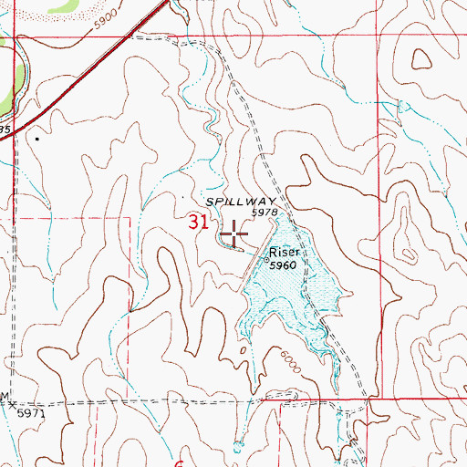 Topographic Map of Big Sandy Creek Watershed S-19 Reservoir, CO