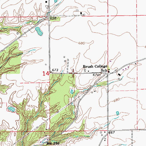 Topographic Map of Jehovah's Witness Woodland Congregation, IA