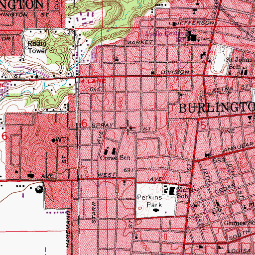 Topographic Map of West Hill United Methodist Church, IA