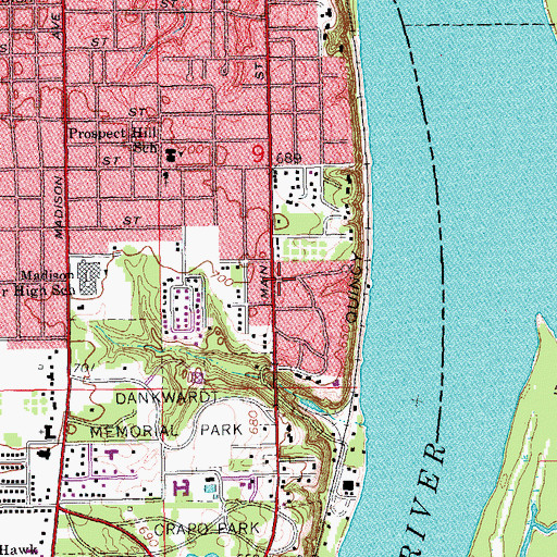 Topographic Map of Asbury United Methodist Church, IA