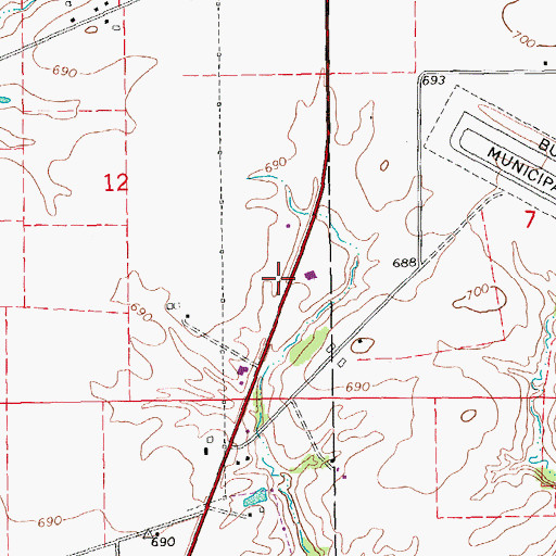 Topographic Map of Church of Christ, IA