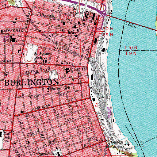 Topographic Map of Salvation Army Church, IA