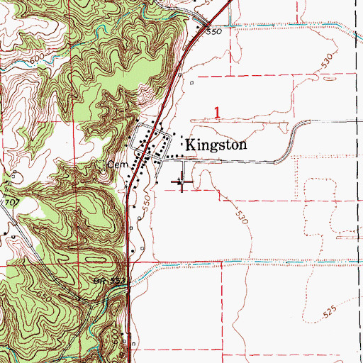 Topographic Map of Kingston United Methodist Church, IA