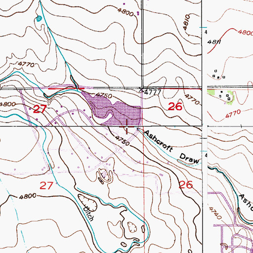 Topographic Map of Arrowhead Dam, CO