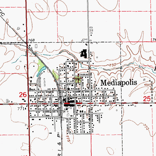 Topographic Map of Cartwright Park, IA