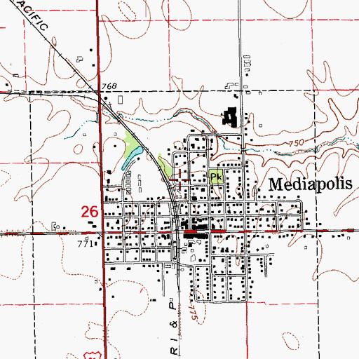 Topographic Map of Mediapolis Medical Clinic, IA