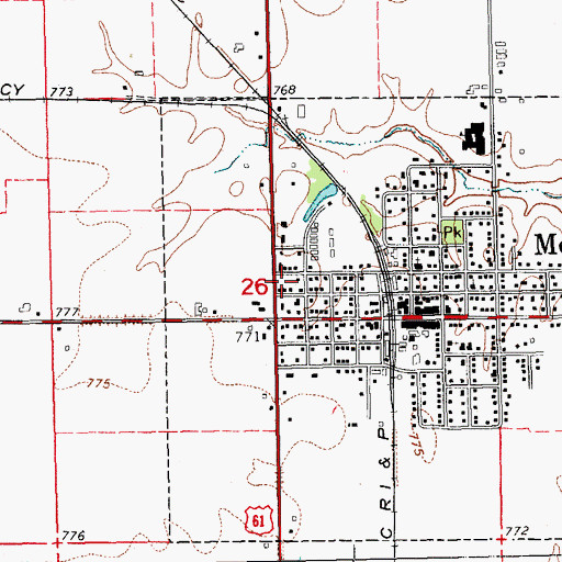Topographic Map of Mediapolis Chiropractic Center, IA