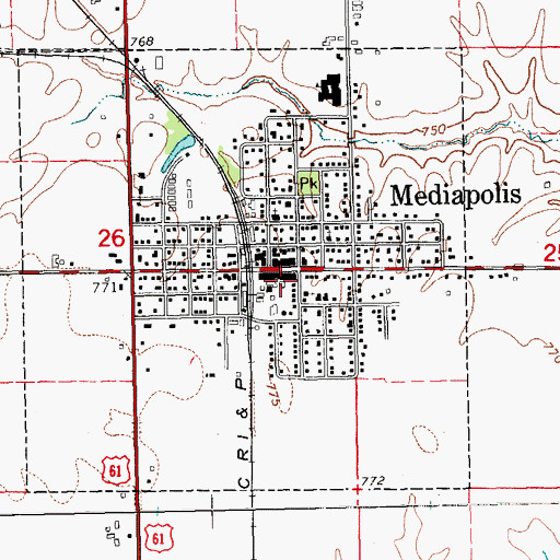 Topographic Map of Campbell Chiropractic Clinic, IA