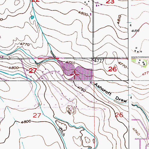 Topographic Map of Arrowhead Reservoir, CO