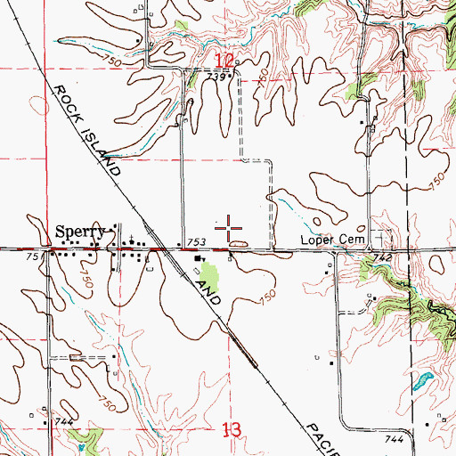 Topographic Map of Sperry (historical), IA
