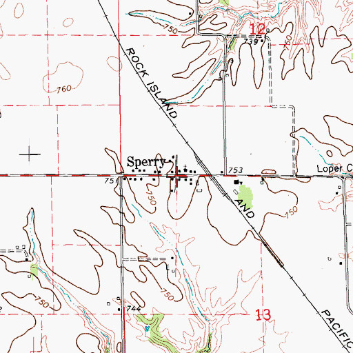 Topographic Map of Sperry Post Office, IA