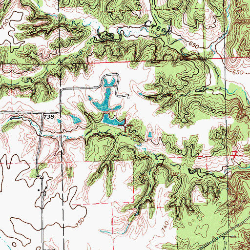 Topographic Map of Seven Ponds Park, IA