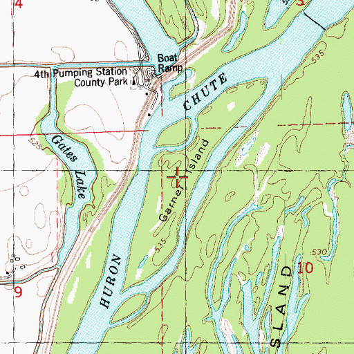 Topographic Map of Garner Island, IA
