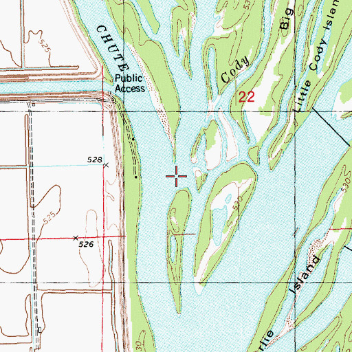 Topographic Map of Gun Chute, IA